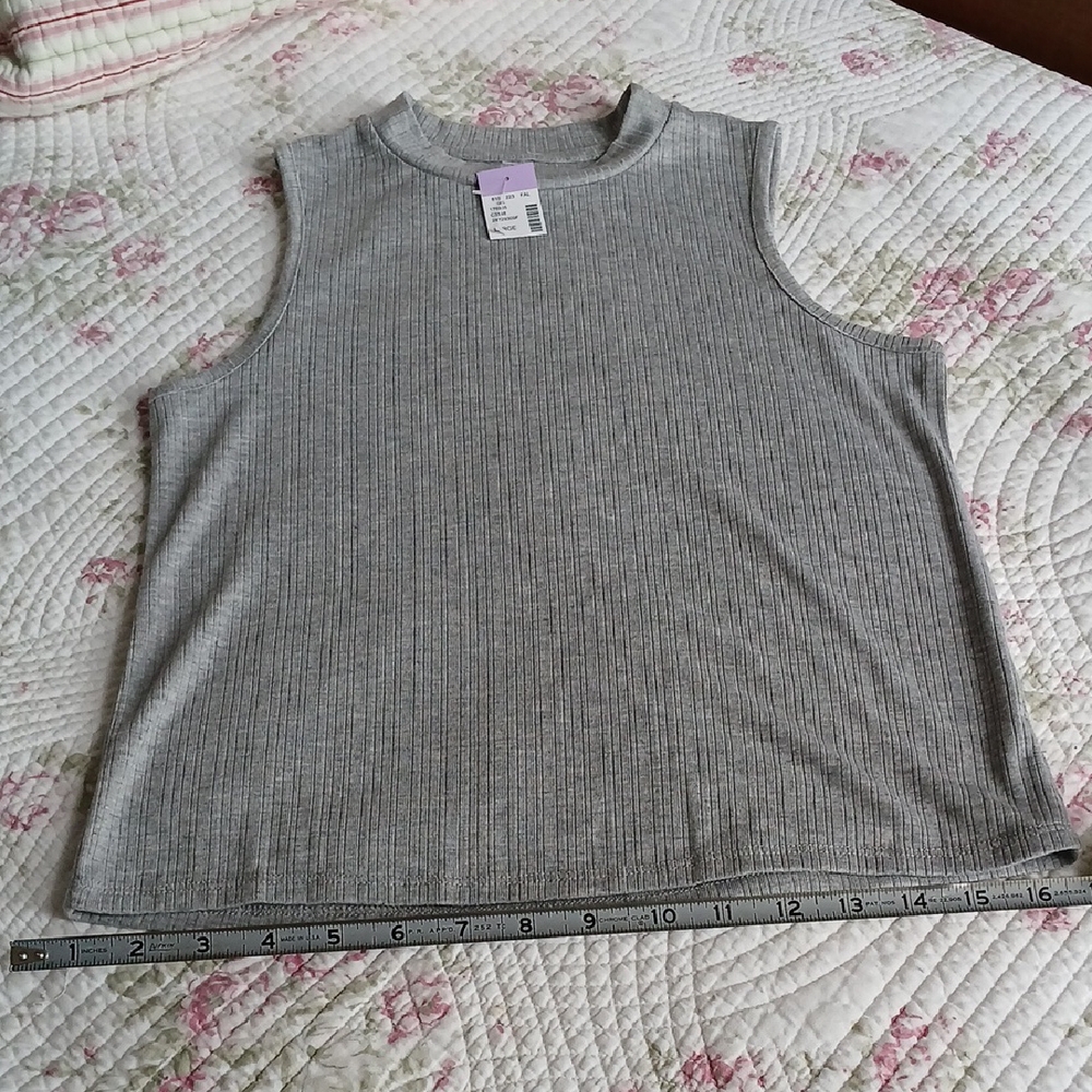FA Gray Ribbed Muscle Tee